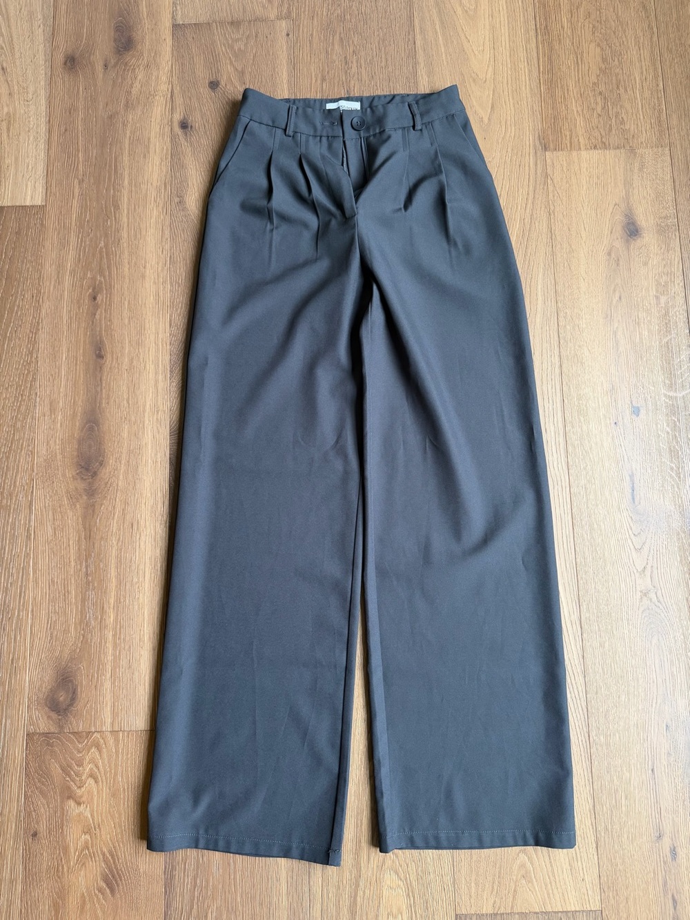Princess Polly High-Waist Wide Leg Trousers in Dark Gray